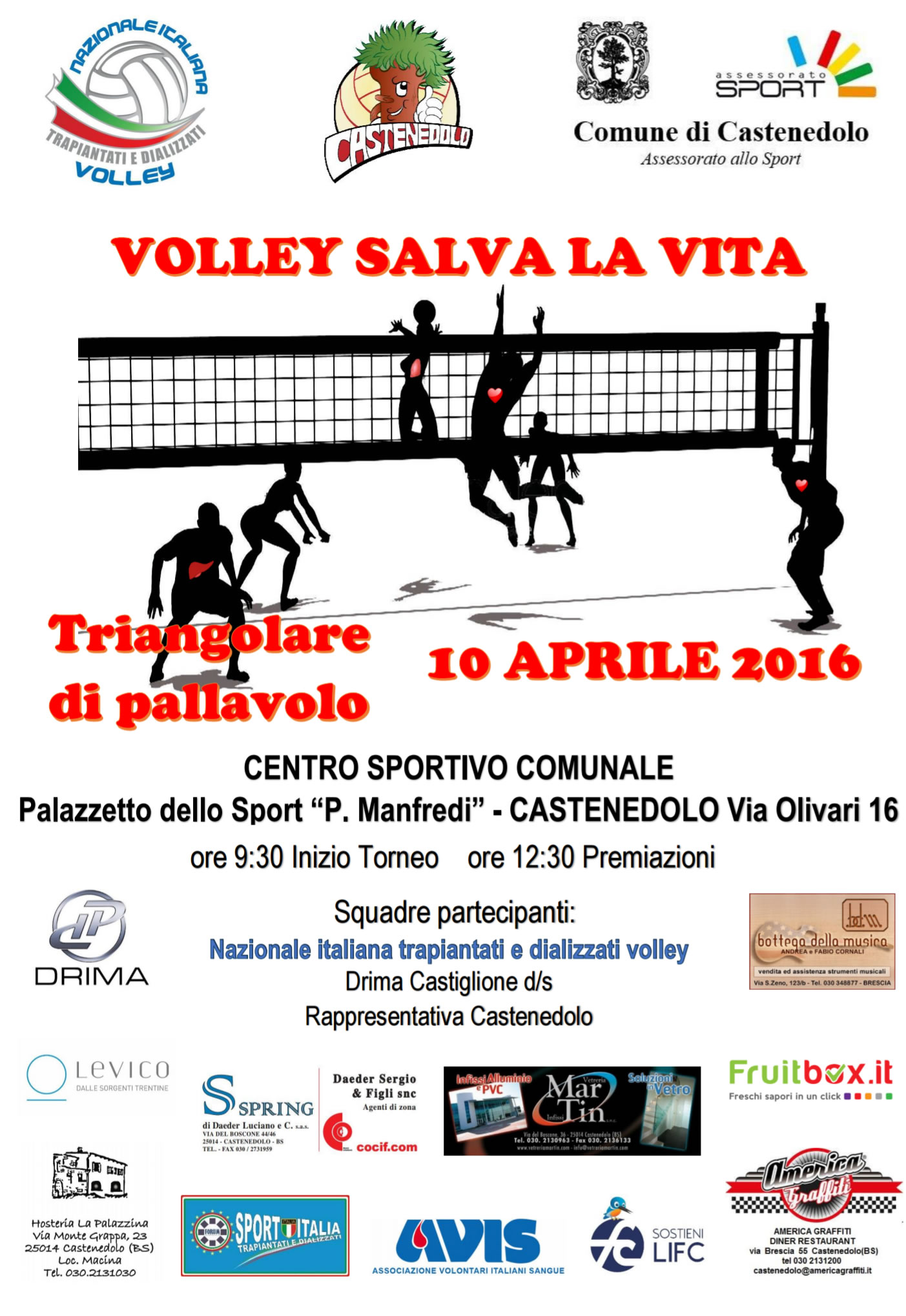 Volley salva la vita: Triangolare di pallavolo, 10 aprile 2016